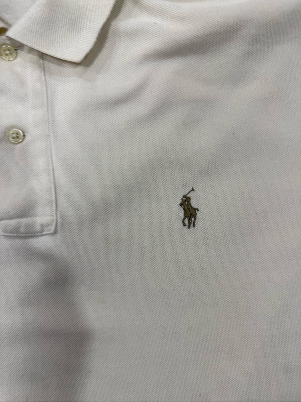 Polo by Ralph Lauren Men's Cream Polo Shirt with Embroidered Pony - Picture 3 of 4